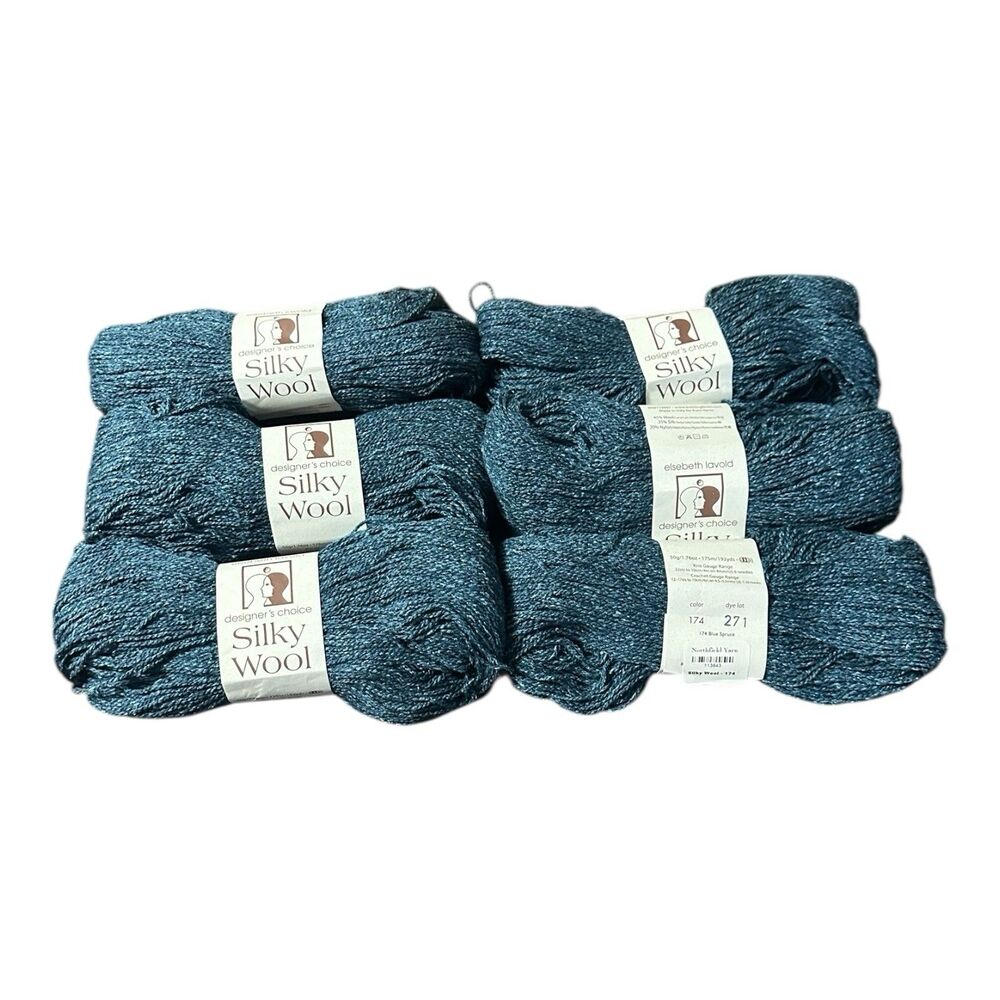Elsebeth Lavold Designer's Choice SILKY WOOL  6 hanks Blue Spruce  384 yds